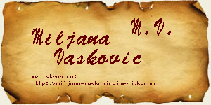 Miljana Vasković vizit kartica